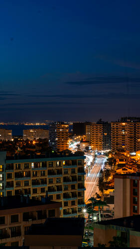 Night view from bedroom balcony